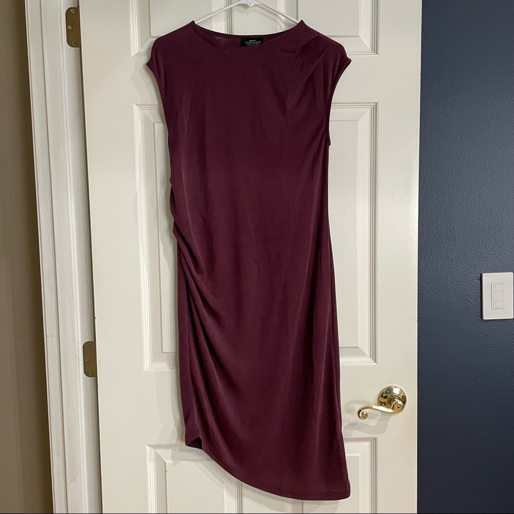 Topshop Maternity Burgundy Purple Sleeveless Dress in Size 4